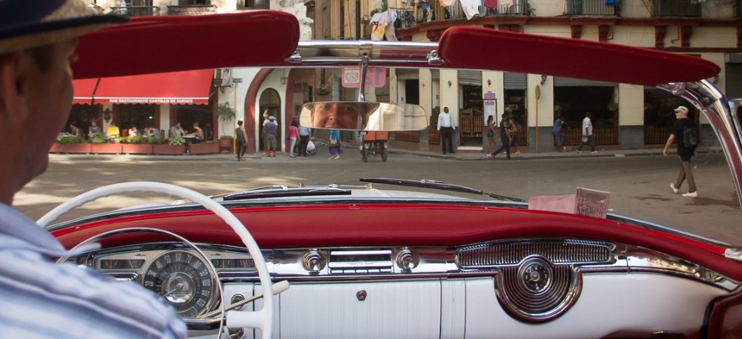 Fabio drivin our olds in a city tour in havana