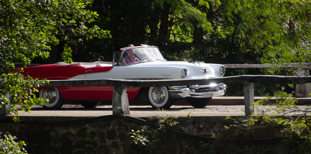 in havana forest, classic car in habana